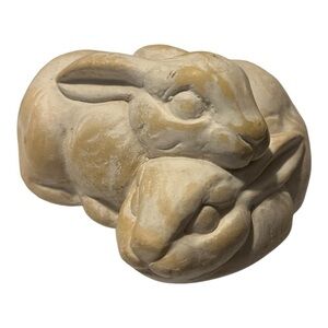 Bunnies snuggled together Easter-Year of the rabbit patio garden nursery gift 5”
